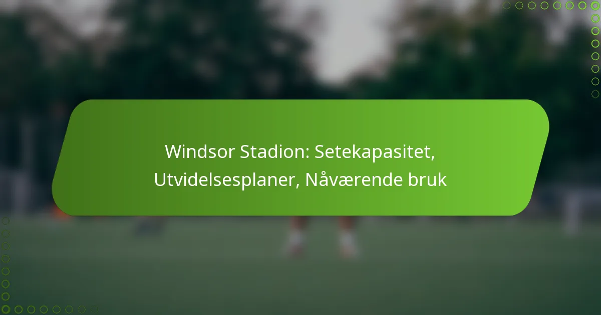 Windsor Stadion: Setekapasitet, Utvidelsesplaner, Nåværende bruk