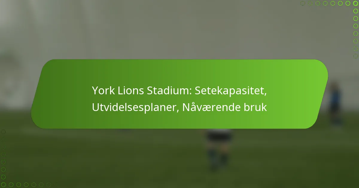 York Lions Stadium: Setekapasitet, Utvidelsesplaner, Nåværende bruk