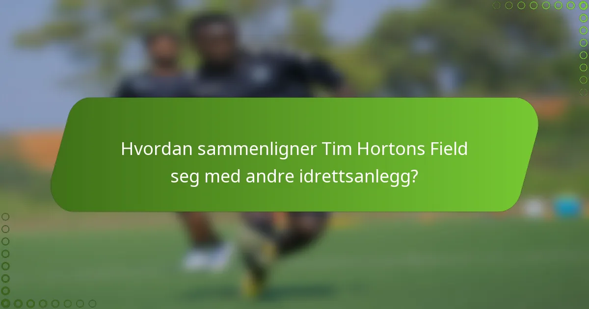 Hvordan sammenligner Tim Hortons Field seg med andre idrettsanlegg?